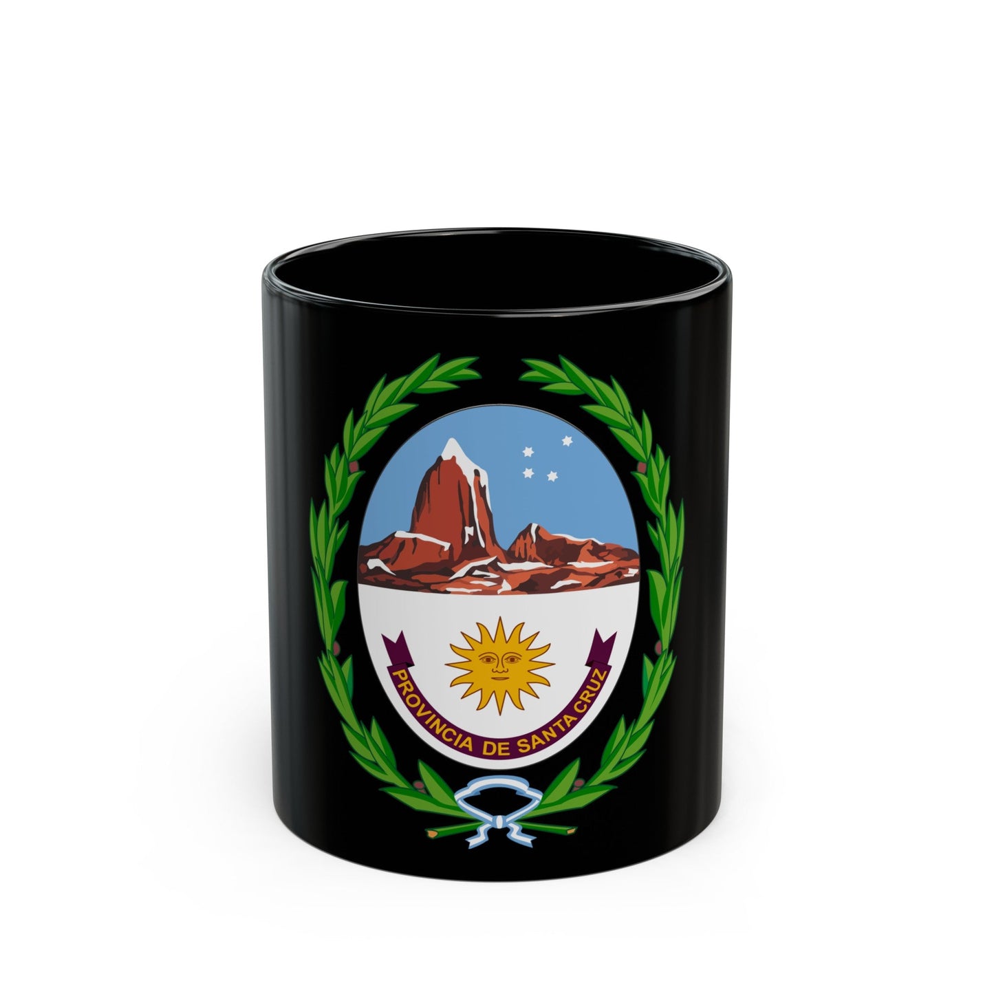 Coat of Arms Santa Cruz Argentina - Black Coffee Mug-11oz-The Sticker Space