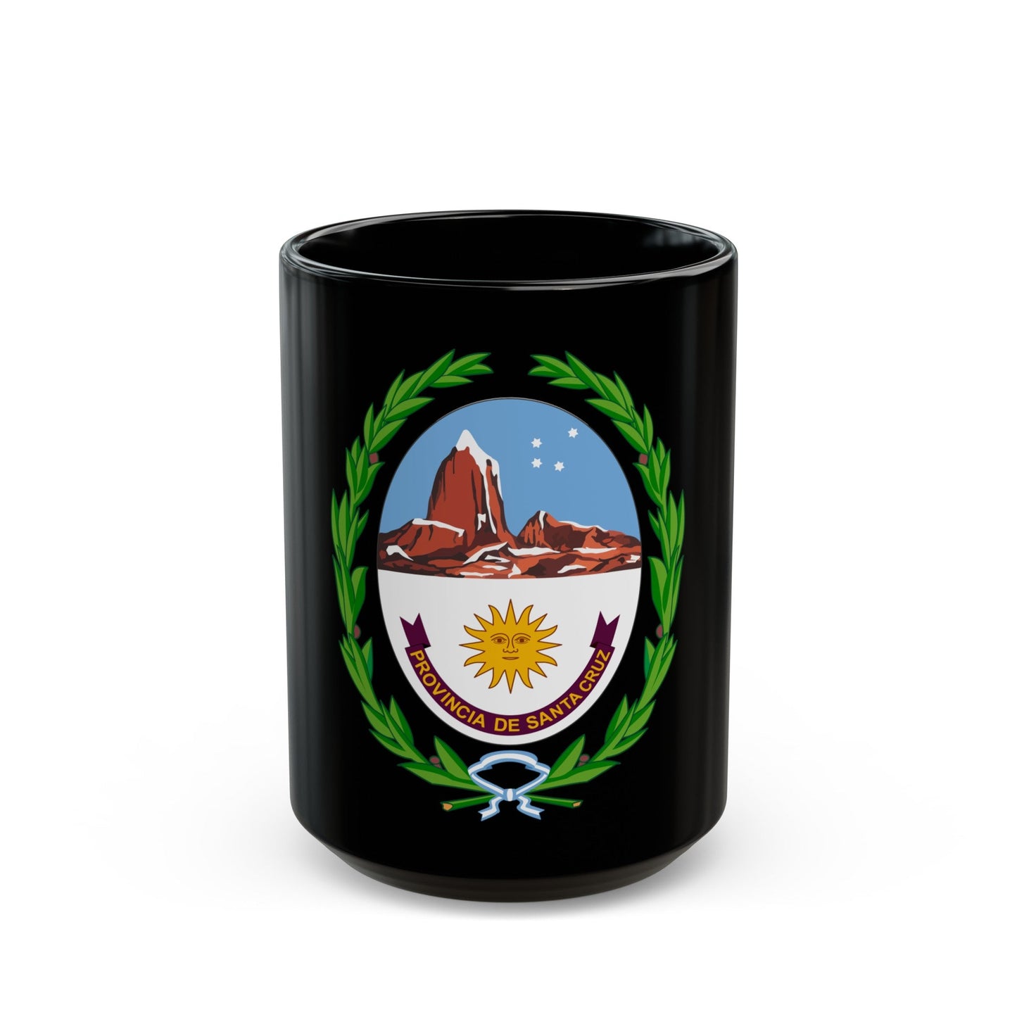 Coat of Arms Santa Cruz Argentina - Black Coffee Mug-15oz-The Sticker Space