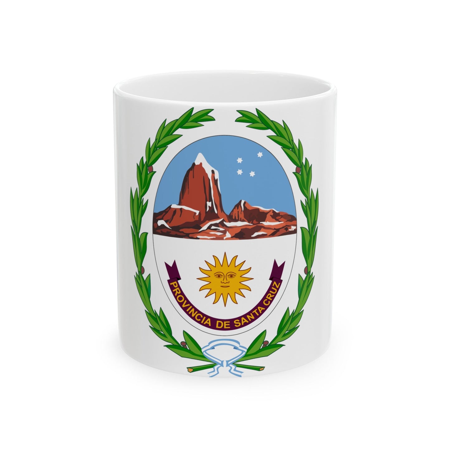 Coat of Arms Santa Cruz Argentina - White Coffee Mug-11oz-The Sticker Space