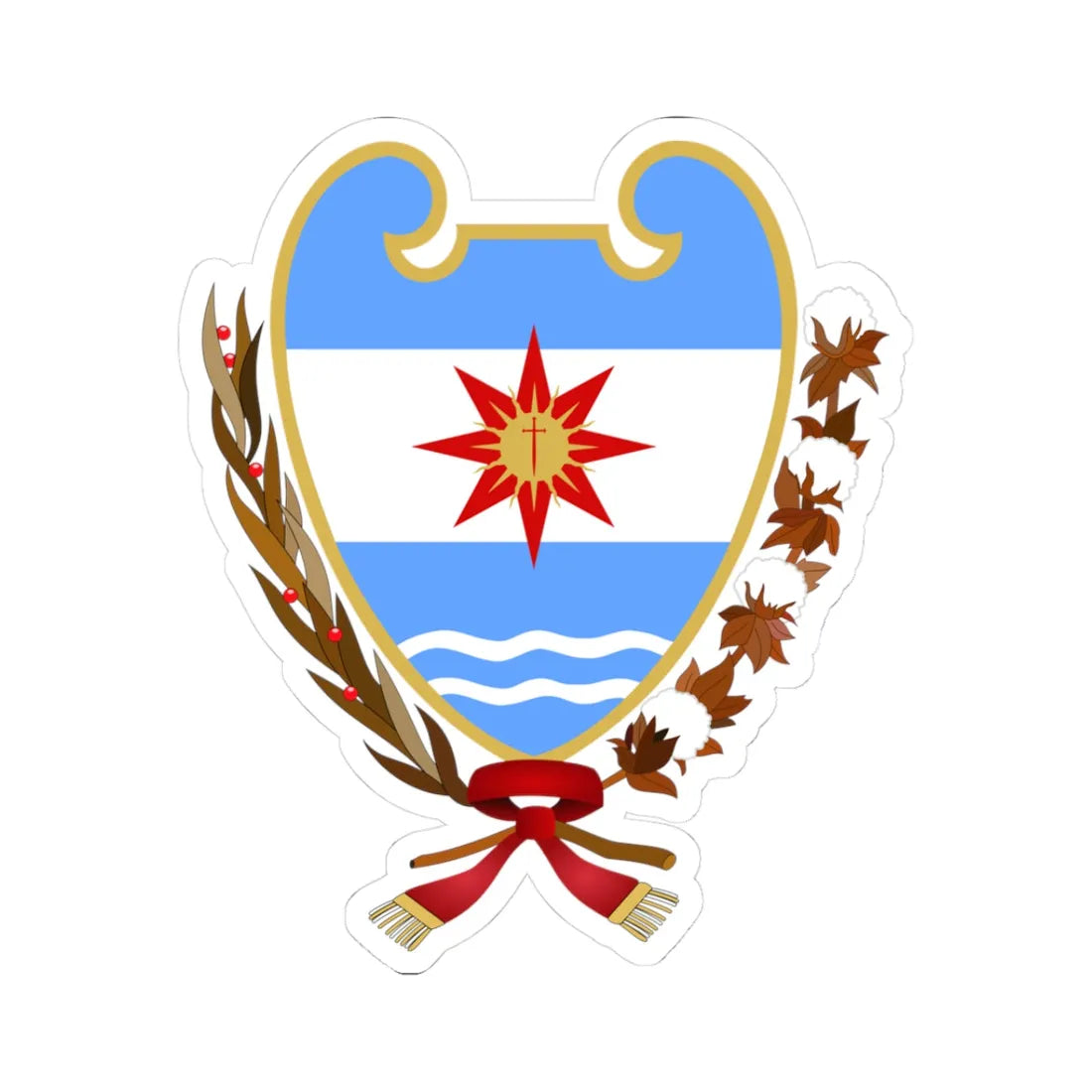 Coat of Arms Santiago del Estero Argentina - STICKER Vinyl Kiss-Cut Decal 3 Inch White - The Sticker Space
