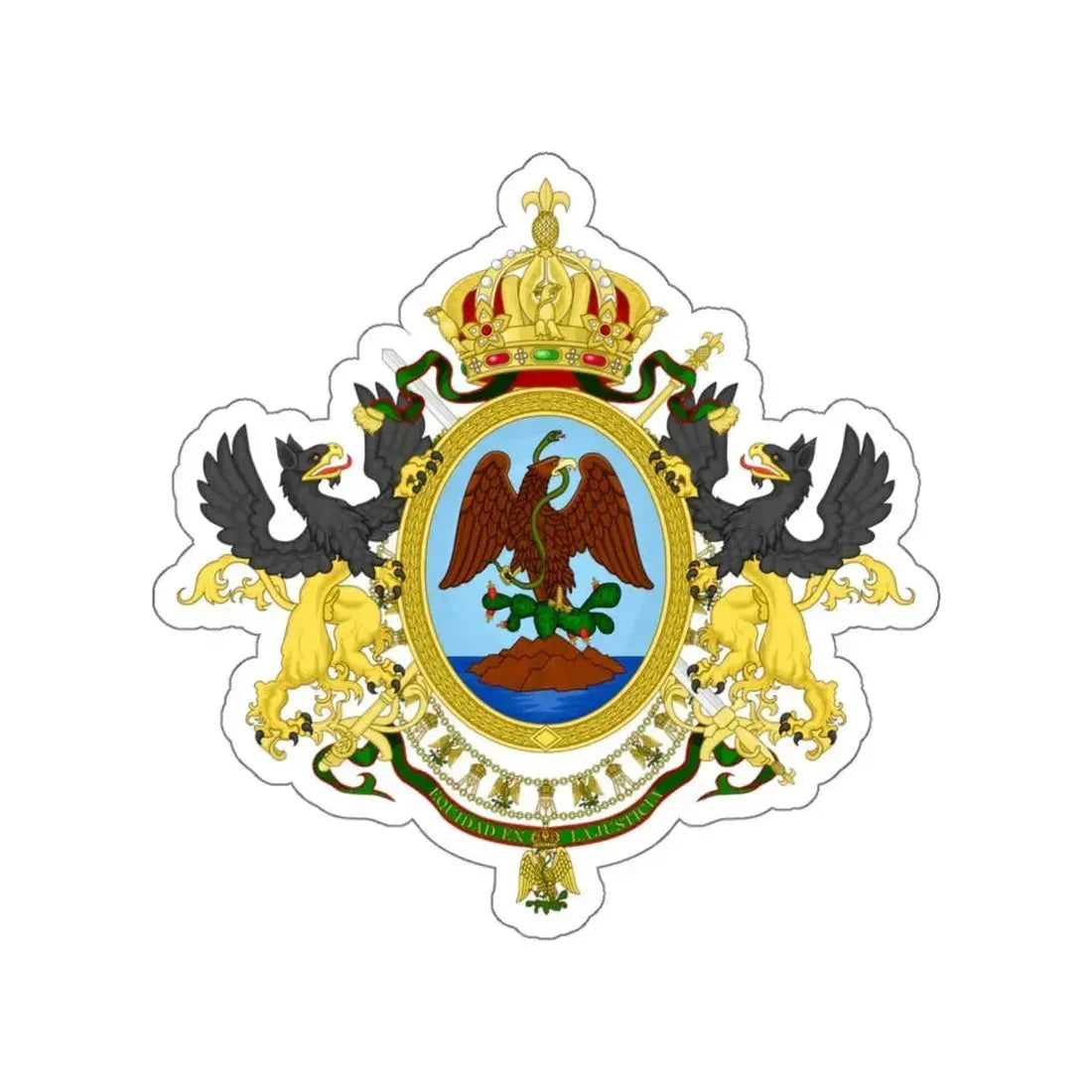 Coat of Arms Second Mexican Empire STICKER Vinyl Die-Cut Decal 6 Inch - The Sticker Space