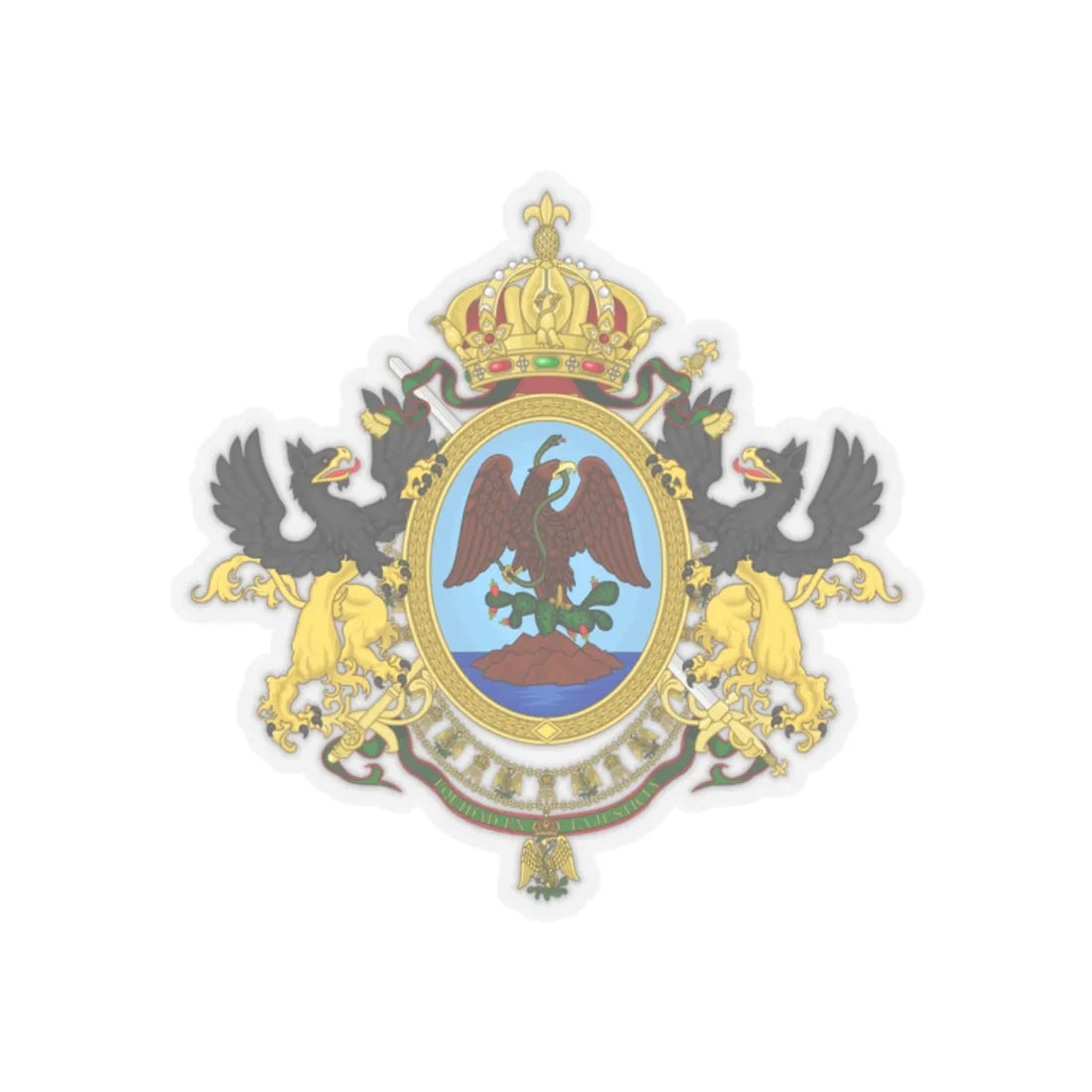Coat of Arms Second Mexican Empire - STICKER Vinyl Kiss-Cut Decal 2 Inch Transparent - The Sticker Space