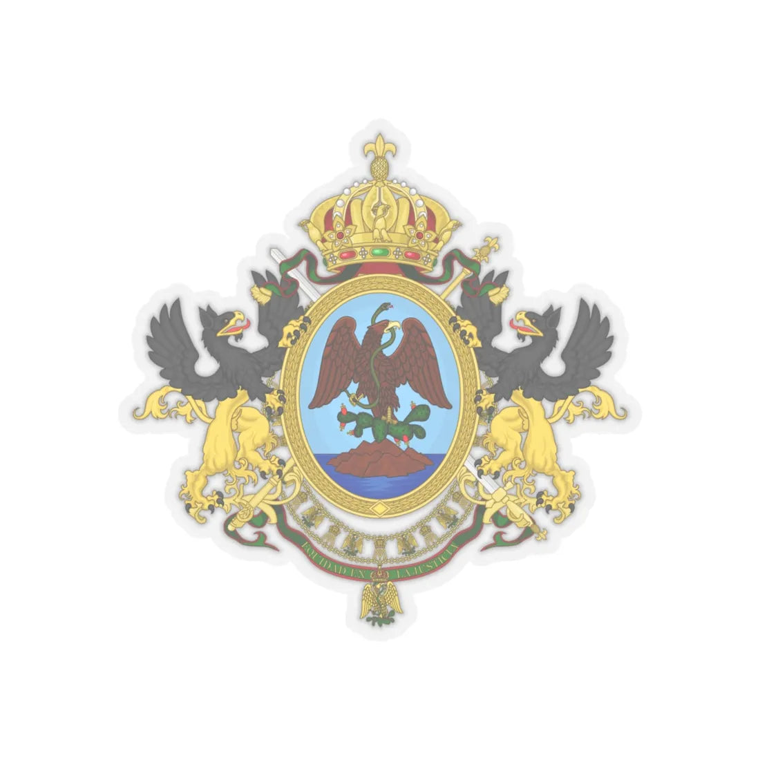 Coat of Arms Second Mexican Empire - STICKER Vinyl Kiss-Cut Decal 6 Inch Transparent - The Sticker Space