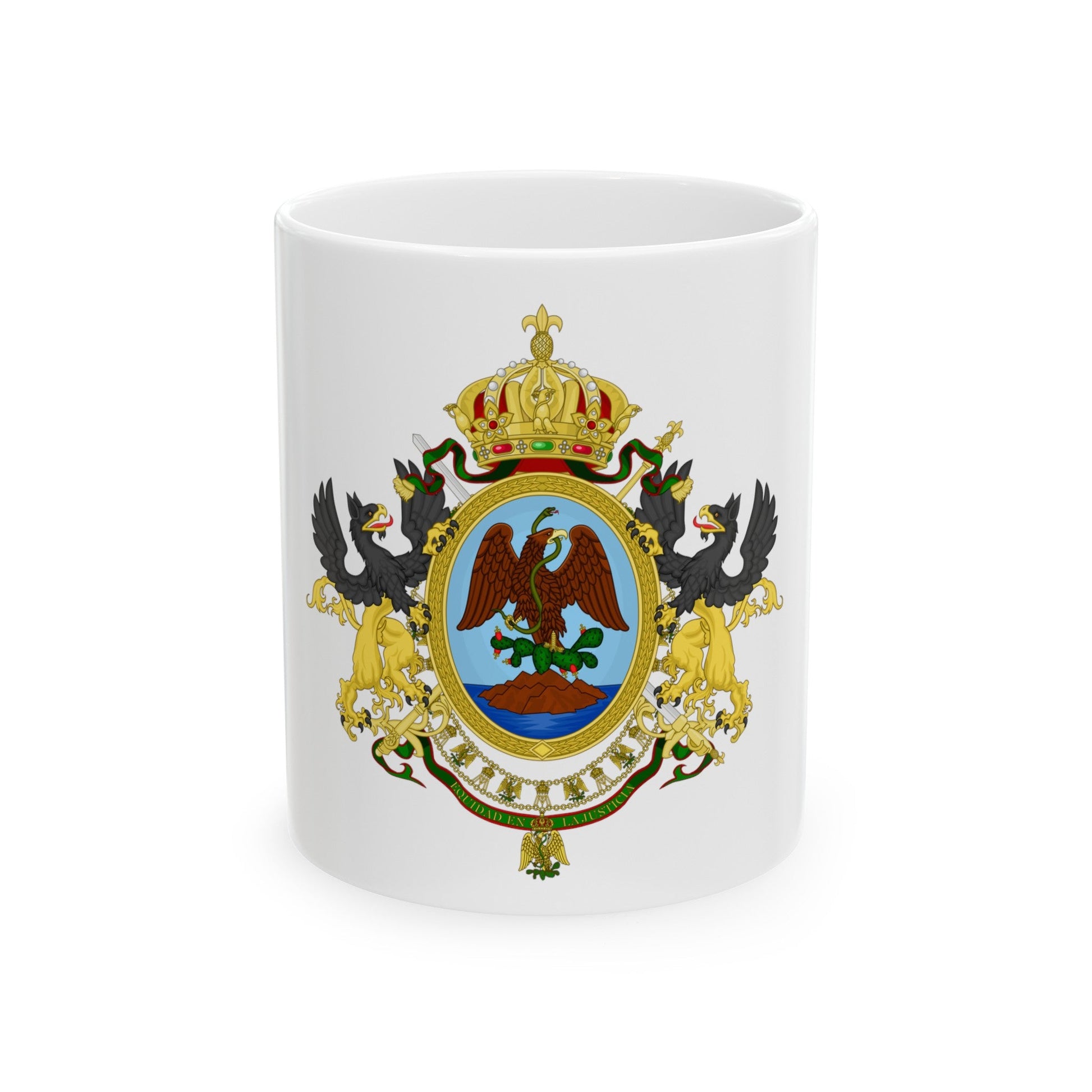 Coat of Arms Second Mexican Empire - White Coffee Mug-11oz-The Sticker Space