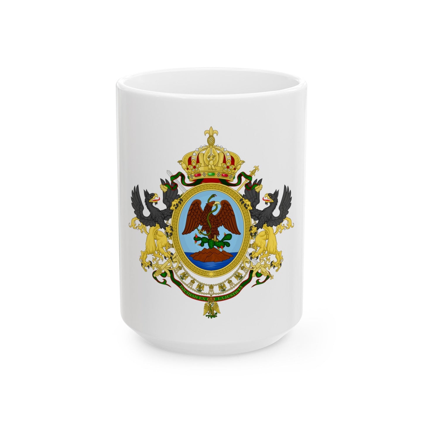 Coat of Arms Second Mexican Empire - White Coffee Mug-15oz-The Sticker Space