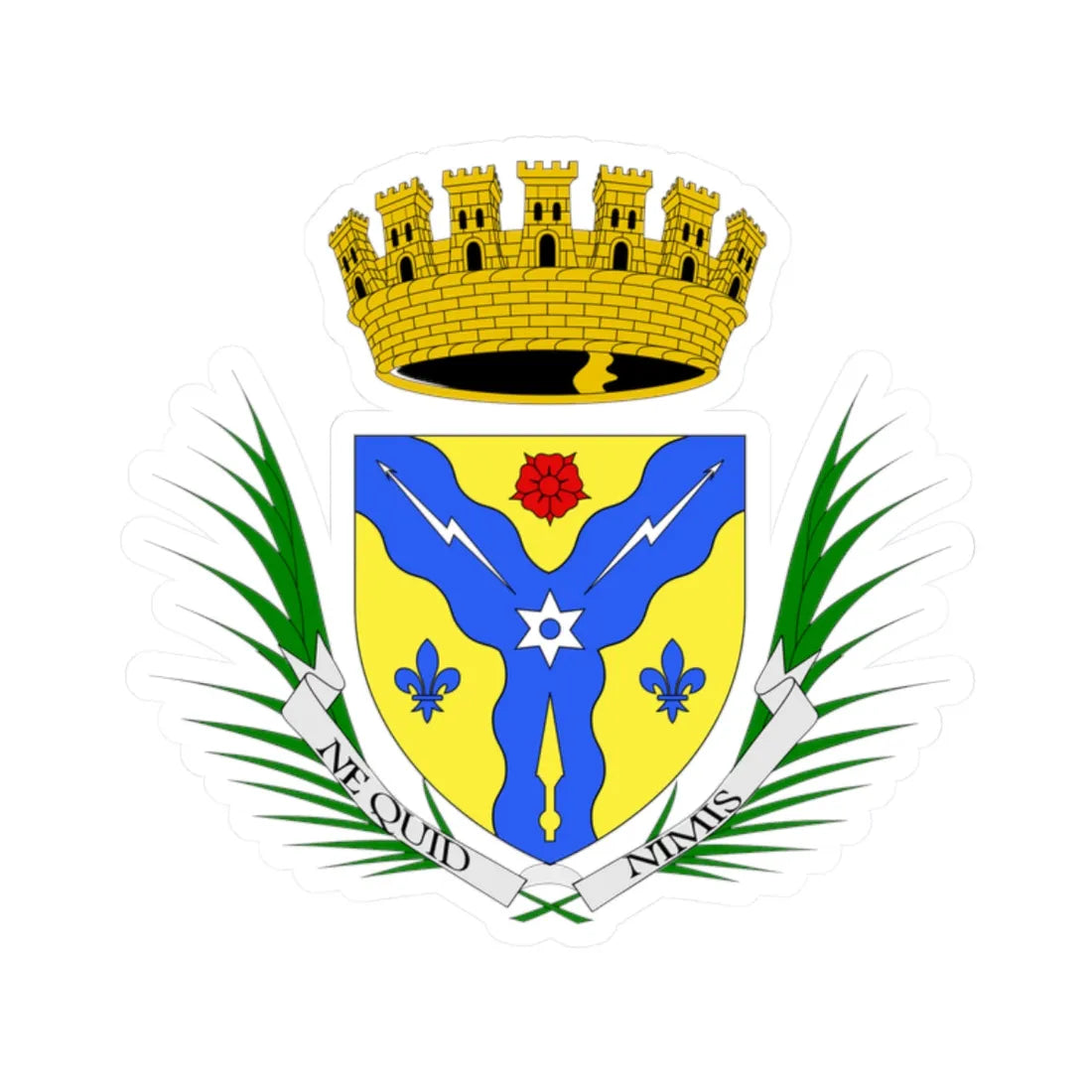 Coat of arms Sherbrooke (Canada) (Coat of Arms) STICKER Vinyl Kiss-Cut Decal 2 Inch White - The Sticker Space