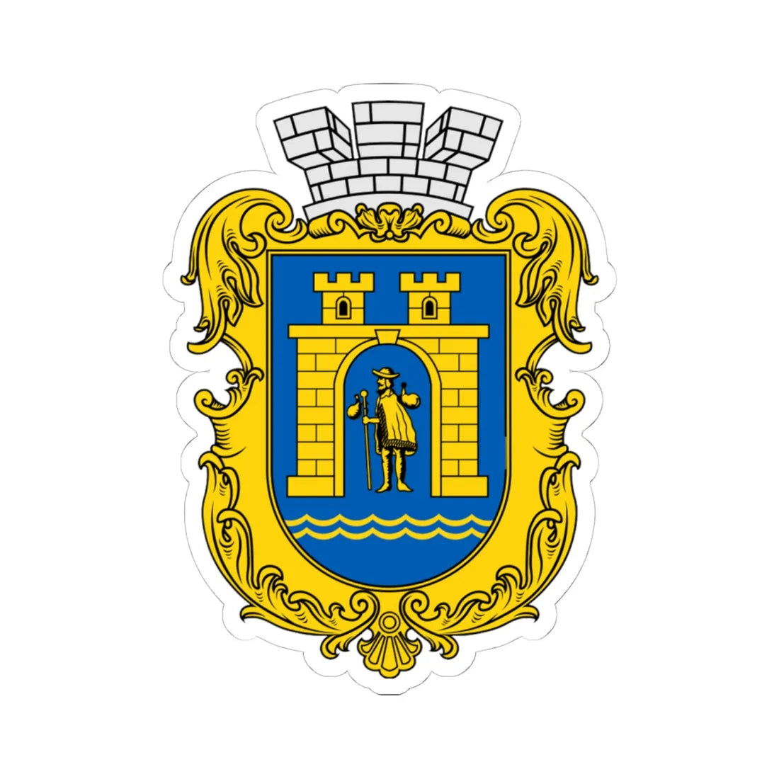 Coat of arms Stryi (Ukraine) (Coat of Arms) STICKER Vinyl Kiss-Cut Decal 4 Inch White - The Sticker Space