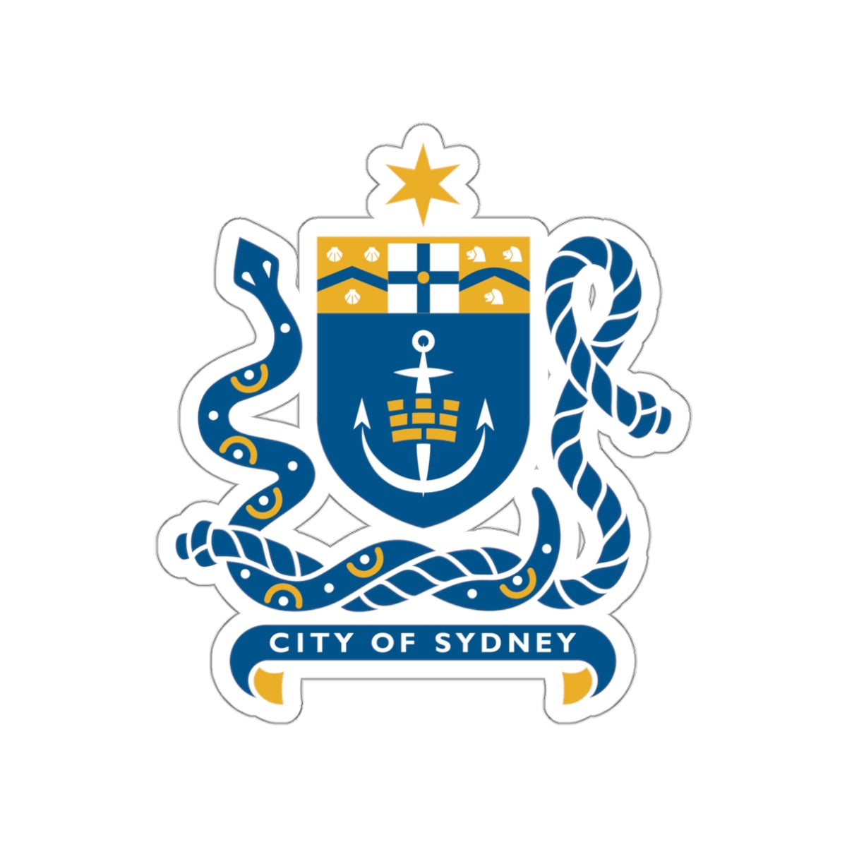 Coat of Arms Sydney Australia STICKER Vinyl Die-Cut Decal-White-The Sticker Space