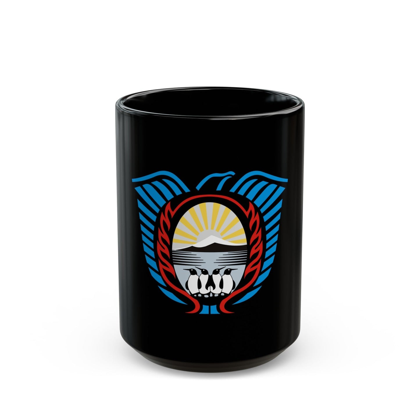 Coat of Arms Tierra del Fuego Argentina - Black Coffee Mug-15oz-The Sticker Space