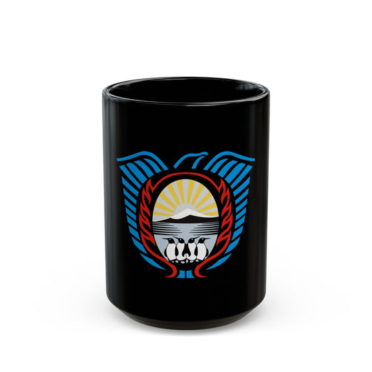 Coat of Arms Tierra del Fuego Argentina - Black Coffee Mug-15oz-The Sticker Space