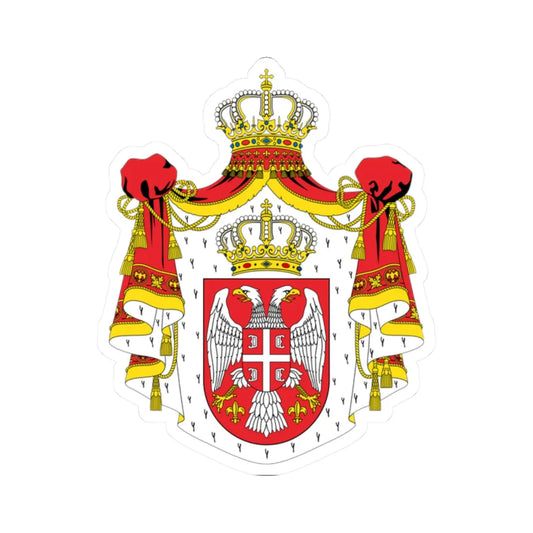 Coat of Аrms of Serbia 2004-2010 (Serbia) (Coat of Arms) STICKER Vinyl Kiss-Cut Decal 2 Inch White - The Sticker Space