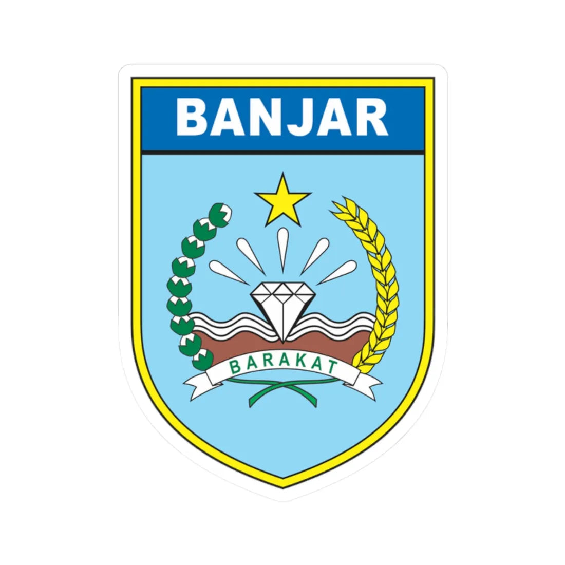 Coats of arms of Banjar Regency (Indonesia) (Coat of Arms) STICKER Vinyl Kiss-Cut Decal 2 Inch White - The Sticker Space