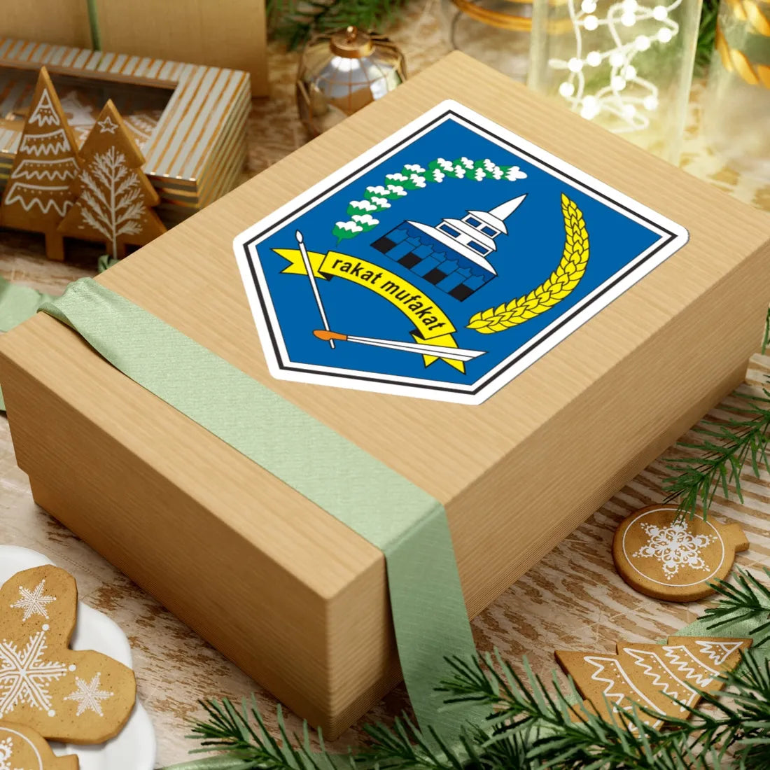 Coats of arms of Hulu Sungai Selatan Regency (Indonesia) (Coat of Arms) STICKER Vinyl Kiss-Cut Decal - The Sticker Space