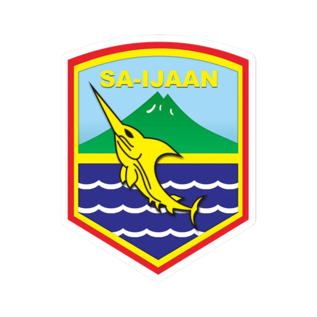 Coats of arms of Kotabaru Regency (Indonesia) (Coat of Arms) STICKER Vinyl Kiss-Cut Decal 2 Inch White - The Sticker Space