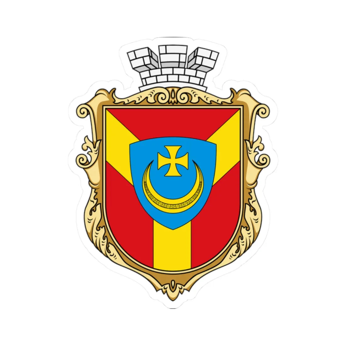 Coats of arms of Nemyriv (Ukraine) (Coat of Arms) STICKER Vinyl Kiss-Cut Decal 2 Inch White - The Sticker Space