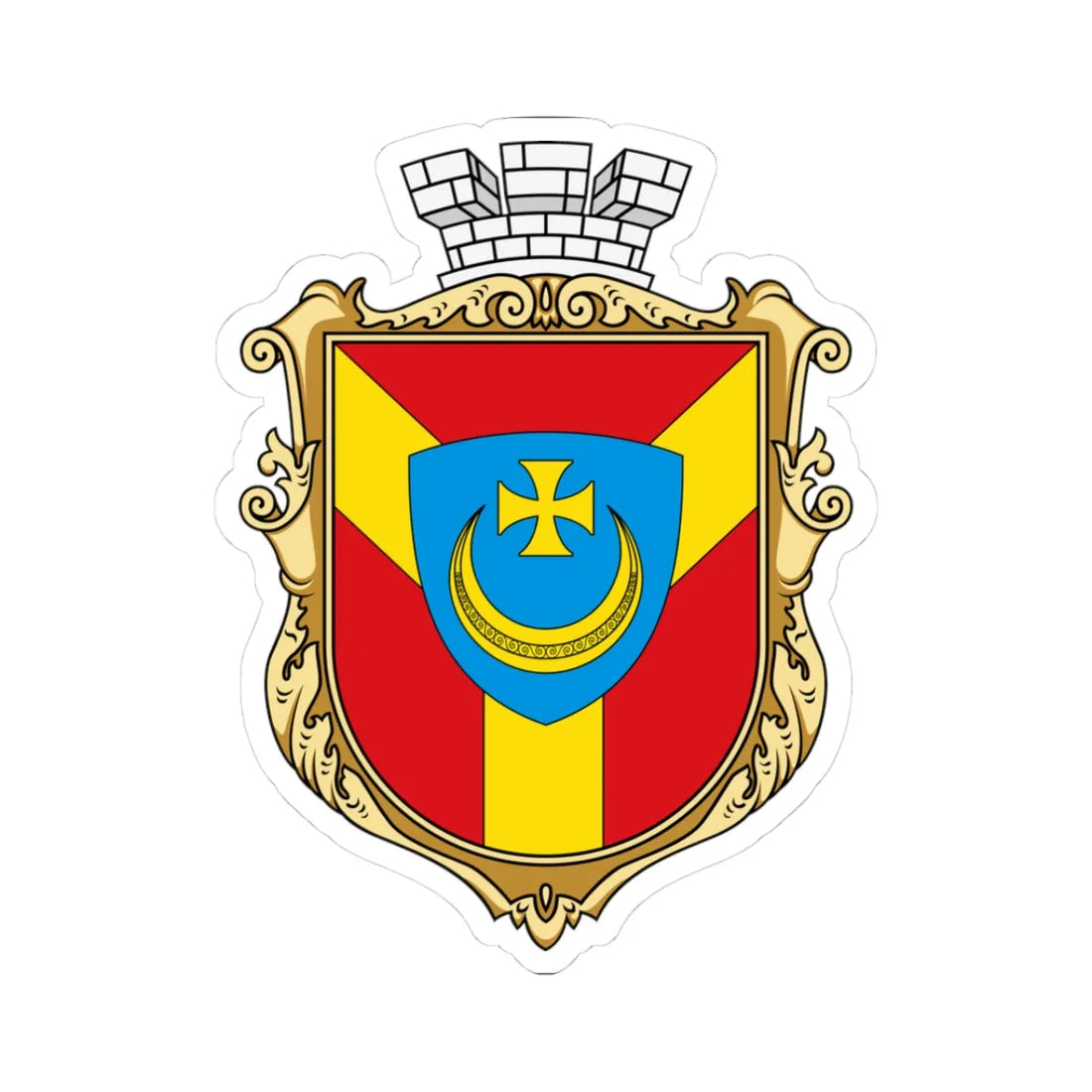 Coats of arms of Nemyriv (Ukraine) (Coat of Arms) STICKER Vinyl Kiss-Cut Decal 3 Inch White - The Sticker Space