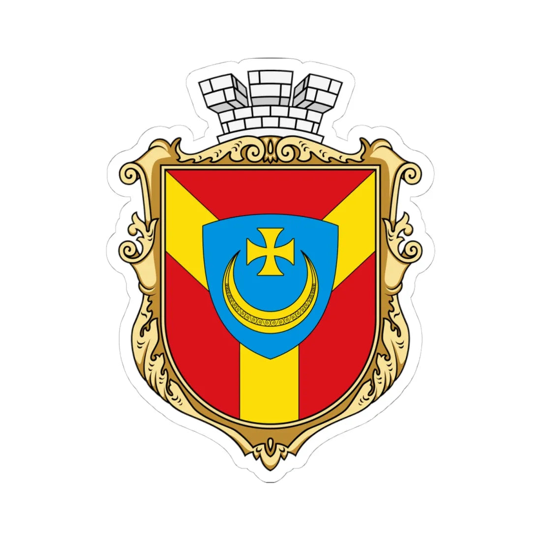 Coats of arms of Nemyriv (Ukraine) (Coat of Arms) STICKER Vinyl Kiss-Cut Decal 4 Inch White - The Sticker Space