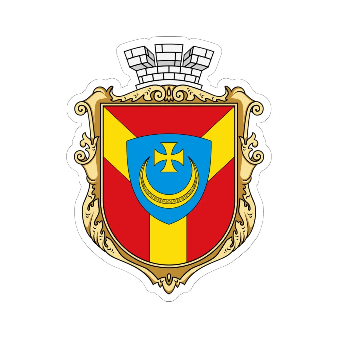 Coats of arms of Nemyriv (Ukraine) (Coat of Arms) STICKER Vinyl Kiss-Cut Decal 6 Inch White - The Sticker Space