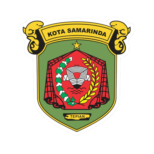 Coats of arms of Samarinda City (Indonesia) (Coat of Arms) STICKER Vinyl Kiss-Cut Decal 2 Inch White - The Sticker Space