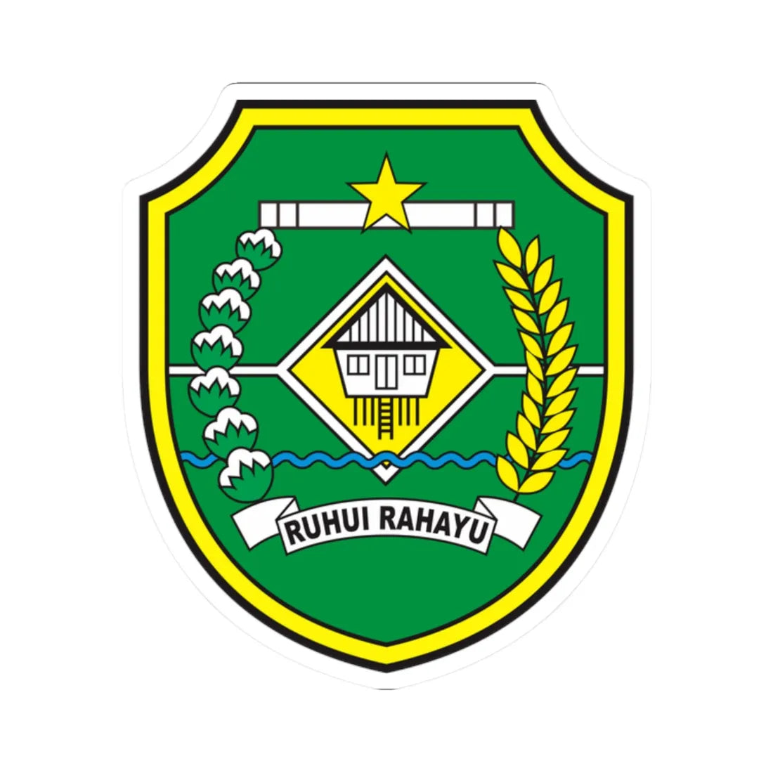Coats of arms of Tapin Regency (Indonesia) (Coat of Arms) STICKER Vinyl Kiss-Cut Decal 2 Inch White - The Sticker Space