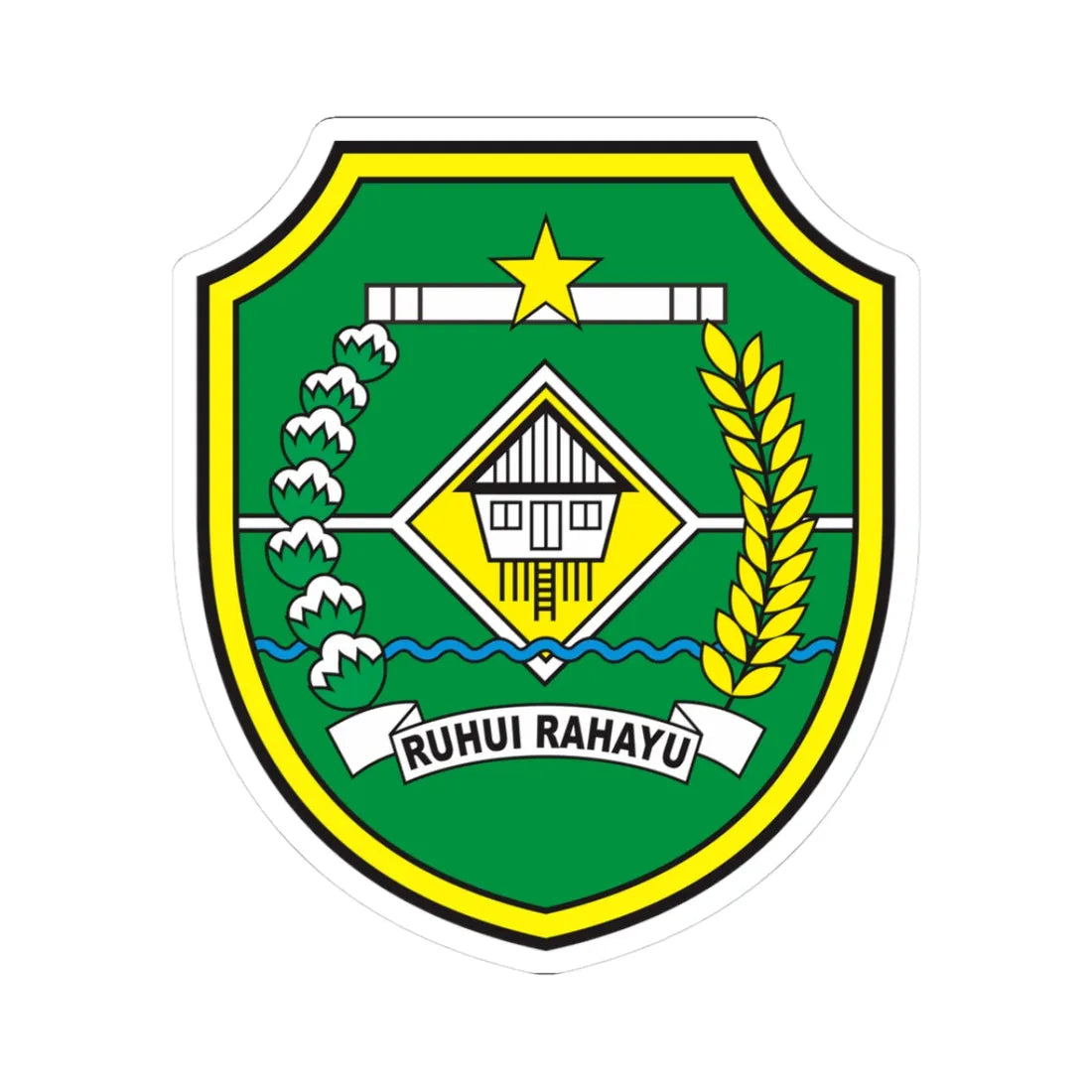 Coats of arms of Tapin Regency (Indonesia) (Coat of Arms) STICKER Vinyl Kiss-Cut Decal 3 Inch White - The Sticker Space