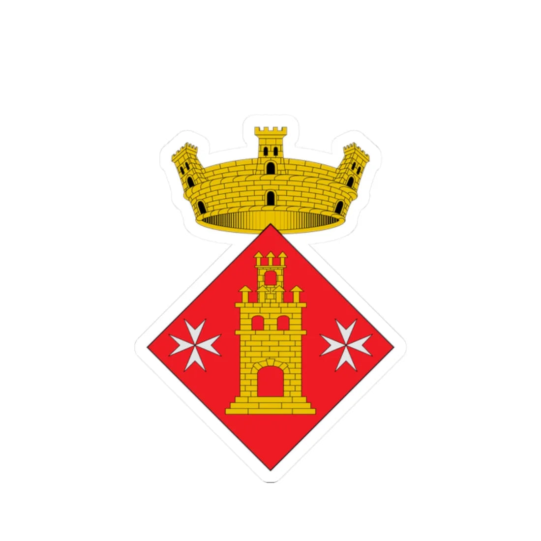 Coats of arms of Torrelameu (Spain) (Coat of Arms) STICKER Vinyl Kiss-Cut Decal 2 Inch White - The Sticker Space