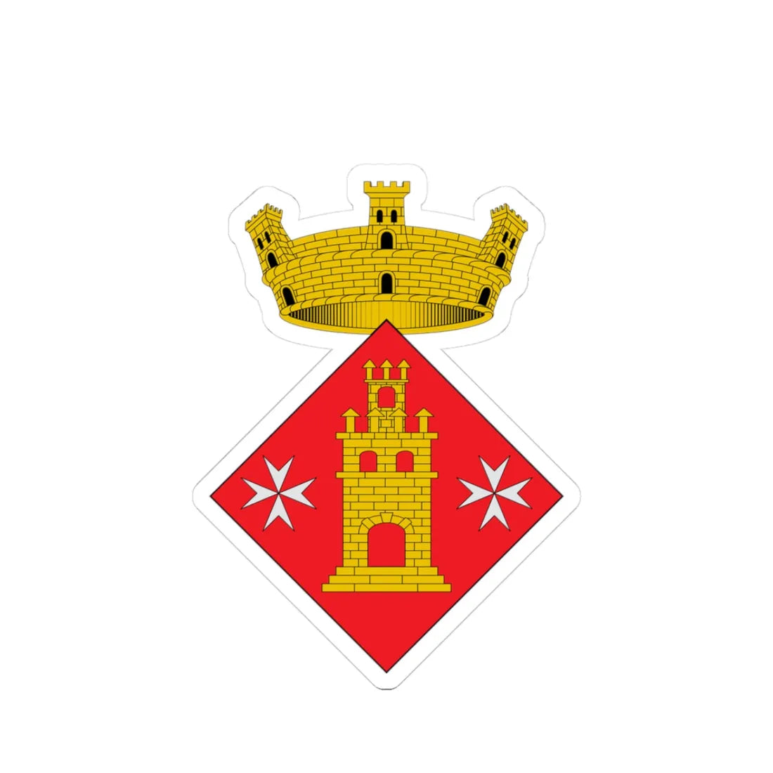 Coats of arms of Torrelameu (Spain) (Coat of Arms) STICKER Vinyl Kiss-Cut Decal 3 Inch White - The Sticker Space