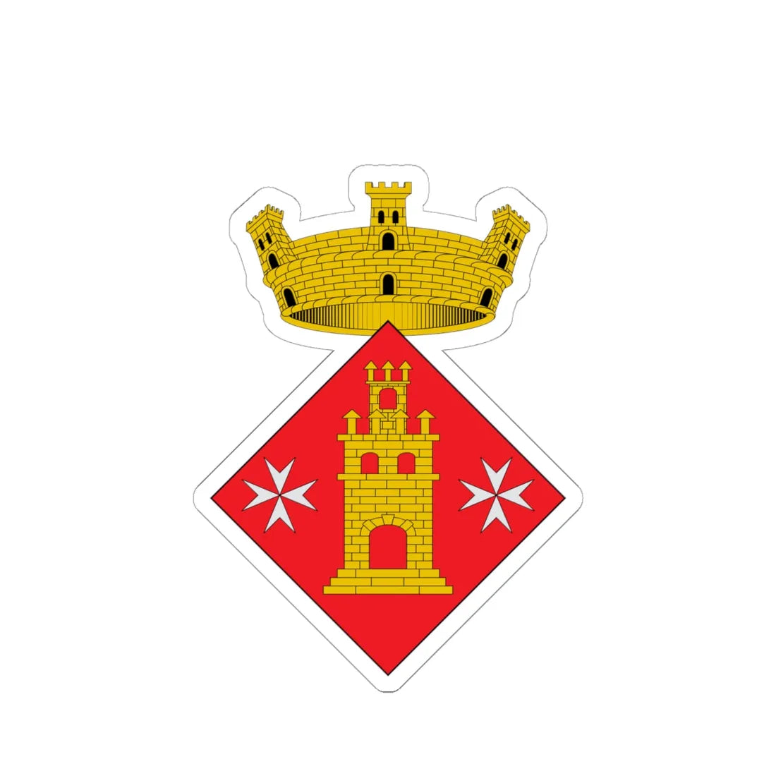 Coats of arms of Torrelameu (Spain) (Coat of Arms) STICKER Vinyl Kiss-Cut Decal 6 Inch White - The Sticker Space