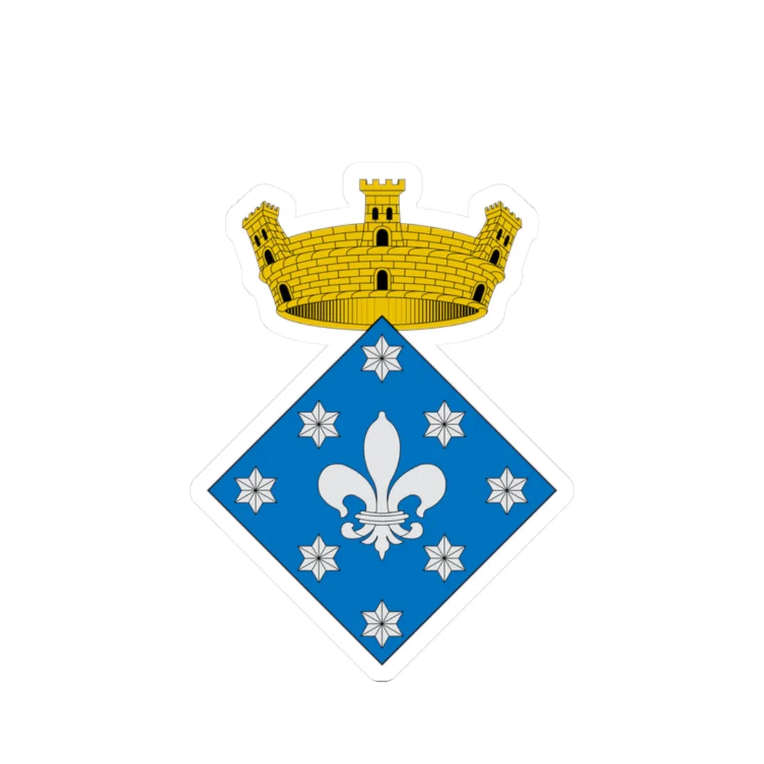 Coats of arms of Vallcebre (Spain) (Coat of Arms) STICKER Vinyl Kiss-Cut Decal 2 Inch White - The Sticker Space