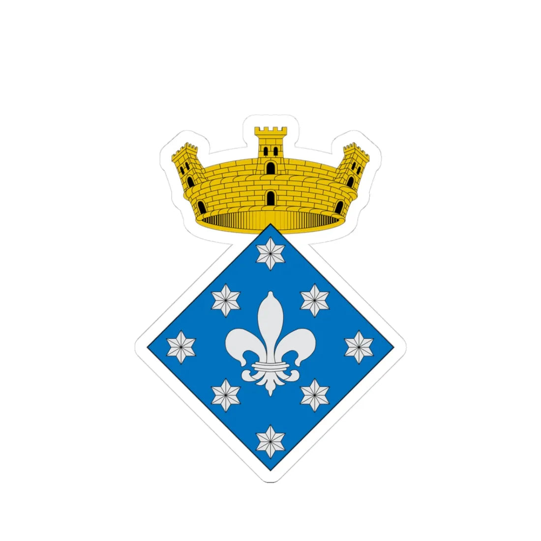 Coats of arms of Vallcebre (Spain) (Coat of Arms) STICKER Vinyl Kiss-Cut Decal 3 Inch White - The Sticker Space