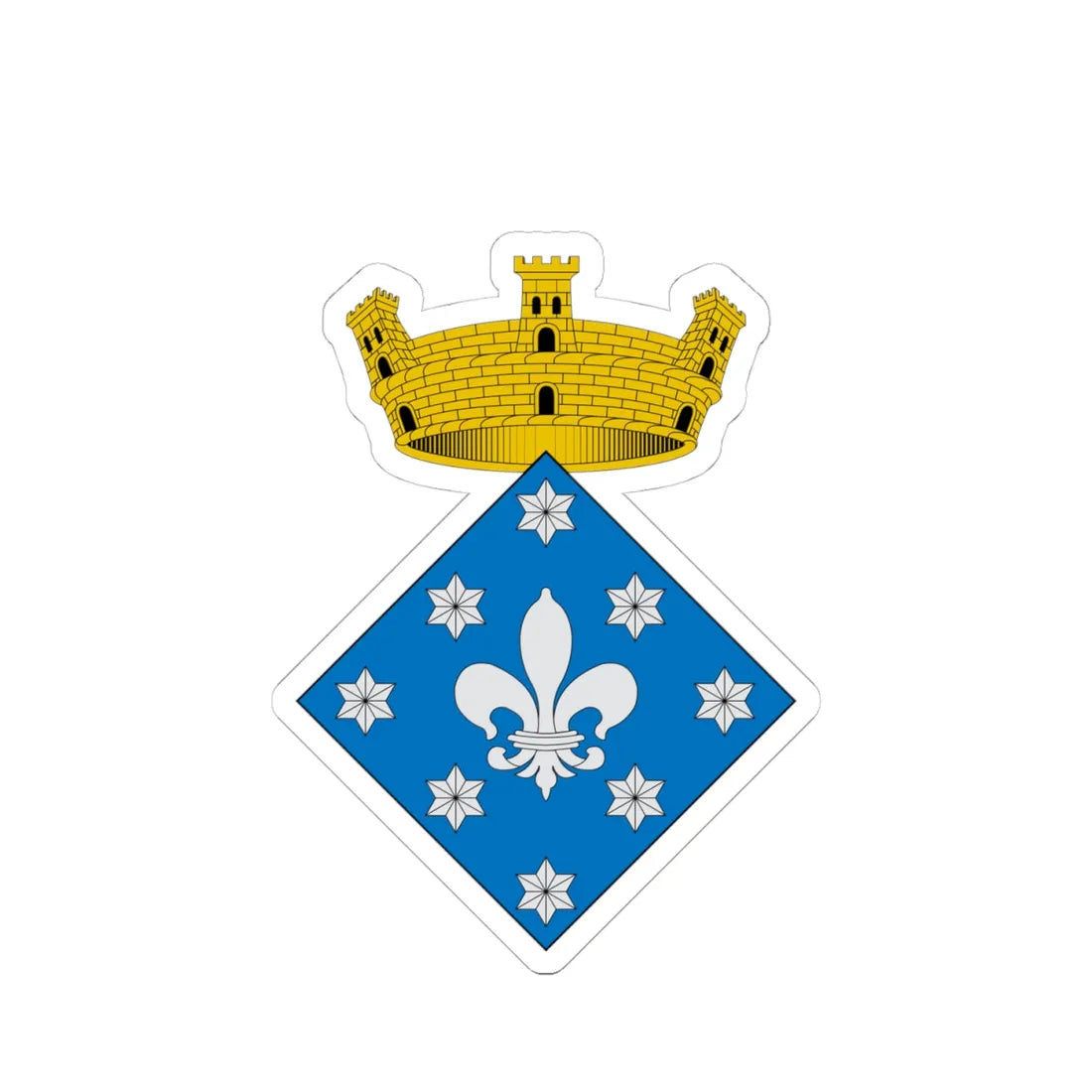 Coats of arms of Vallcebre (Spain) (Coat of Arms) STICKER Vinyl Kiss-Cut Decal 4 Inch White - The Sticker Space