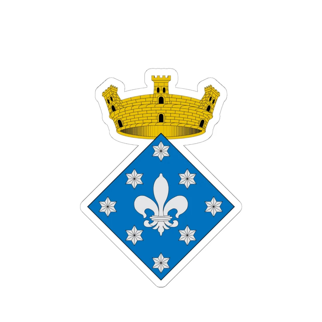 Coats of arms of Vallcebre (Spain) (Coat of Arms) STICKER Vinyl Kiss-Cut Decal 6 Inch White - The Sticker Space
