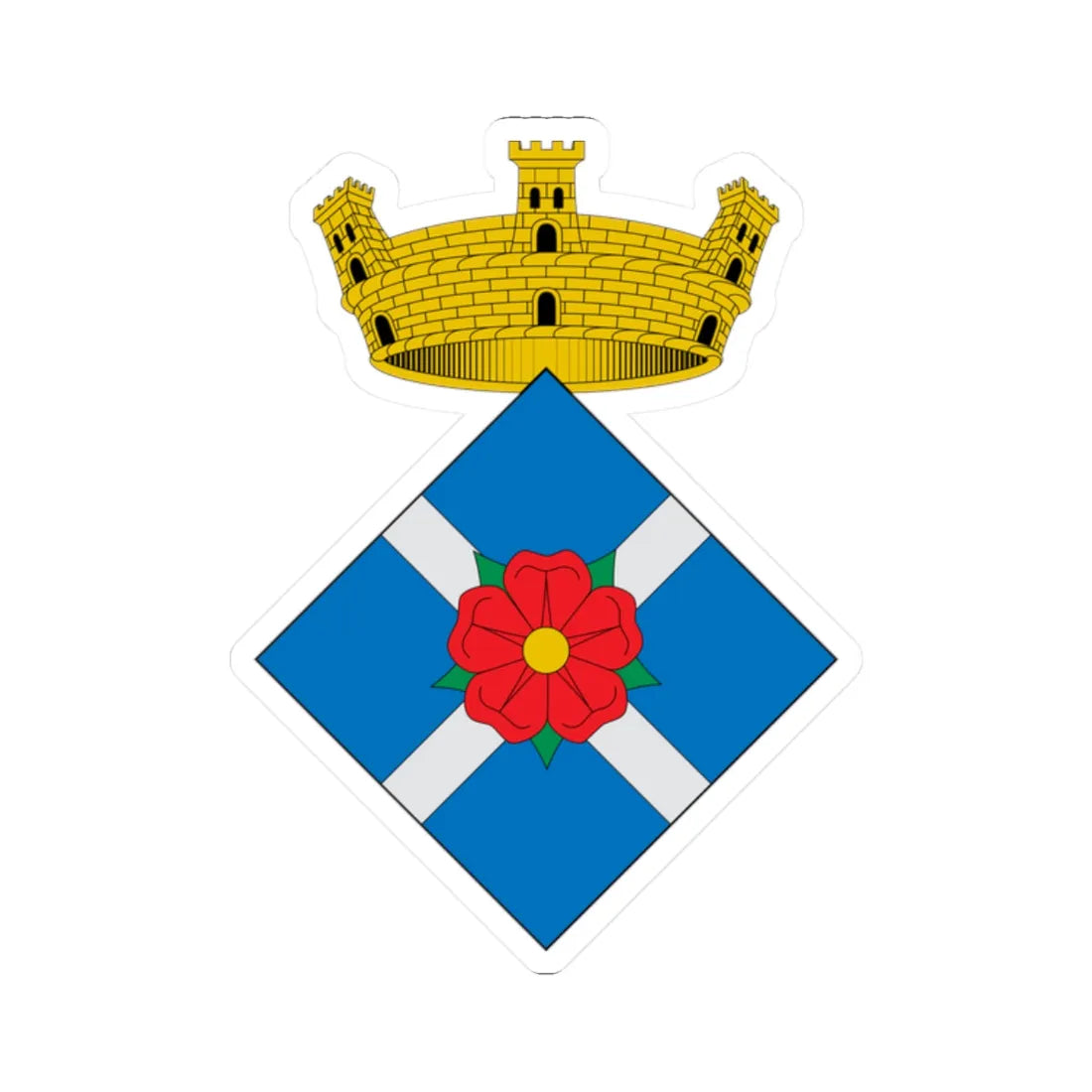 Coats of arms of Vilanova de lAguda (Spain) (Coat of Arms) STICKER Vinyl Kiss-Cut Decal 2 Inch White - The Sticker Space