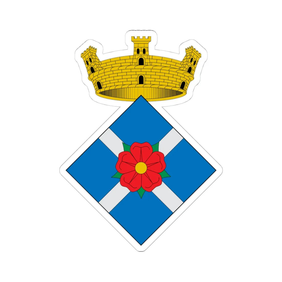 Coats of arms of Vilanova de lAguda (Spain) (Coat of Arms) STICKER Vinyl Kiss-Cut Decal 4 Inch White - The Sticker Space