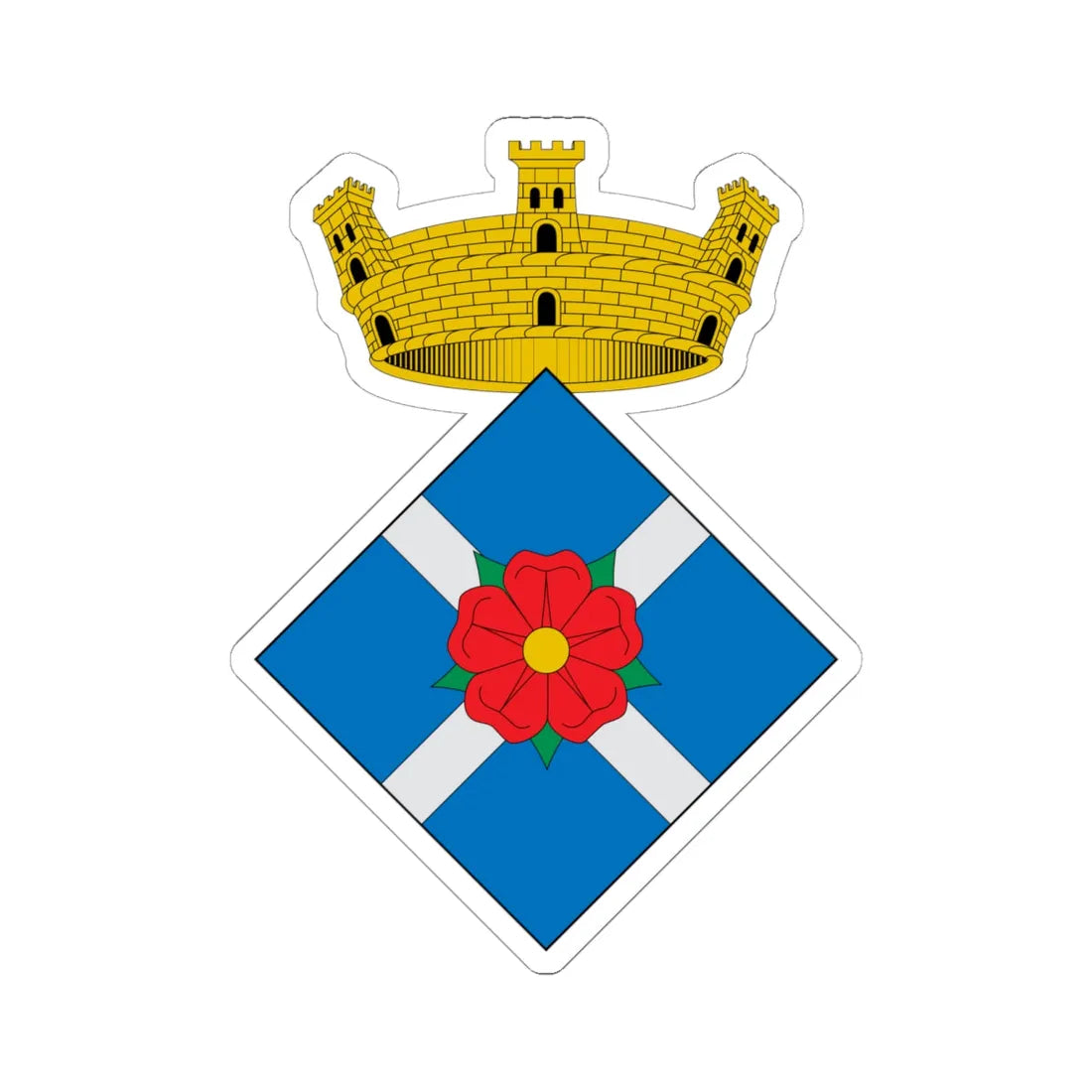 Coats of arms of Vilanova de lAguda (Spain) (Coat of Arms) STICKER Vinyl Kiss-Cut Decal 6 Inch White - The Sticker Space