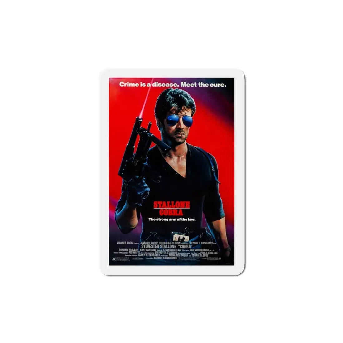 Cobra 1986 Movie Poster Refrigerator Magnet 4 Inch - The Sticker Space