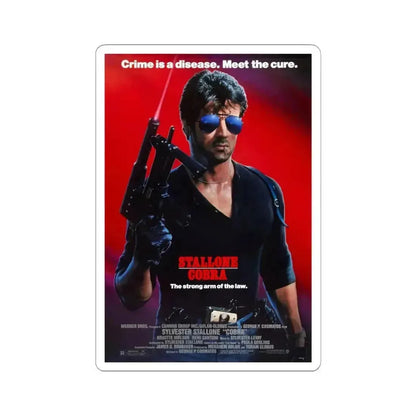 COBRA 1986 Movie Poster - STICKER Vinyl Kiss-Cut Decal 4 Inch White - The Sticker Space