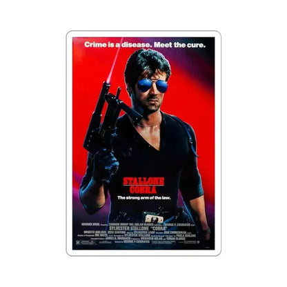 Cobra 1986 Movie Poster - STICKER Vinyl Kiss-Cut Decal 6 Inch White - The Sticker Space