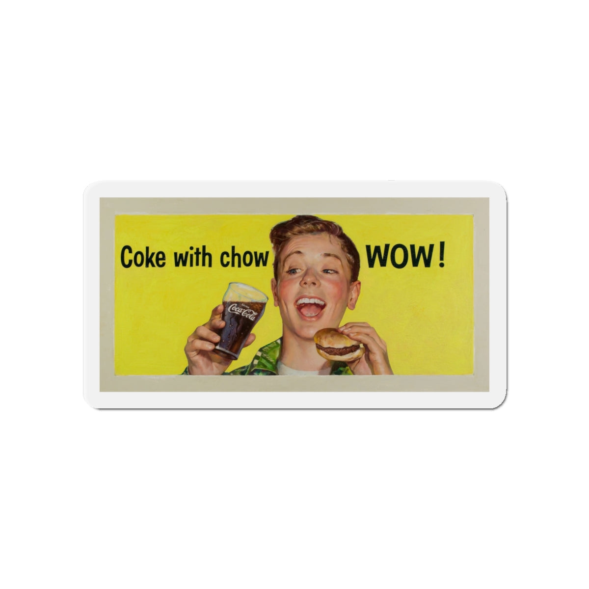 Coca-Cola advertising illustration (Magazine Illustration) Refrigerator Magnet-4" x 4"-The Sticker Space