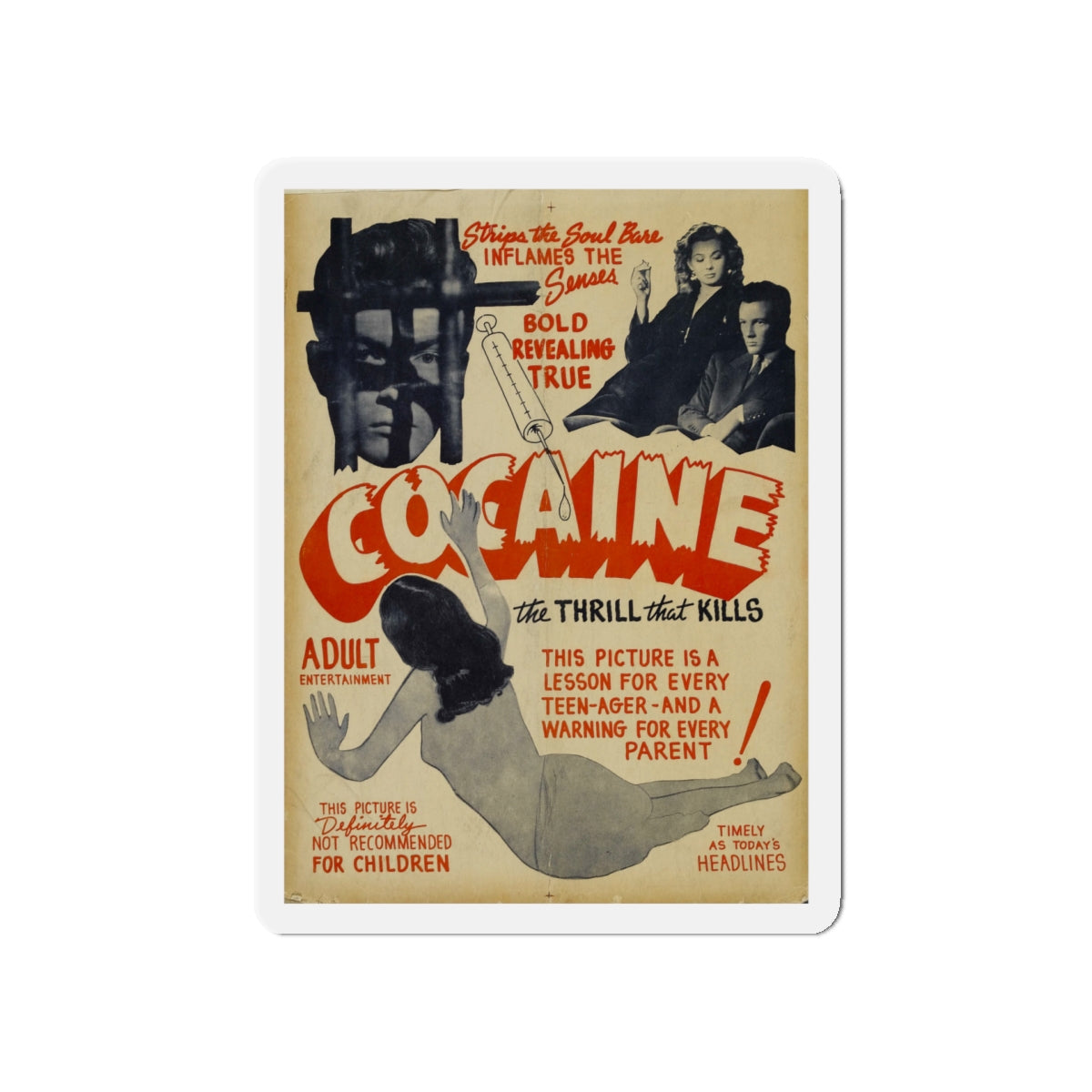 COCAINE (THE PACE THAT KILLS) 1935 Movie Poster - Die-Cut Magnet-5" x 5"-The Sticker Space