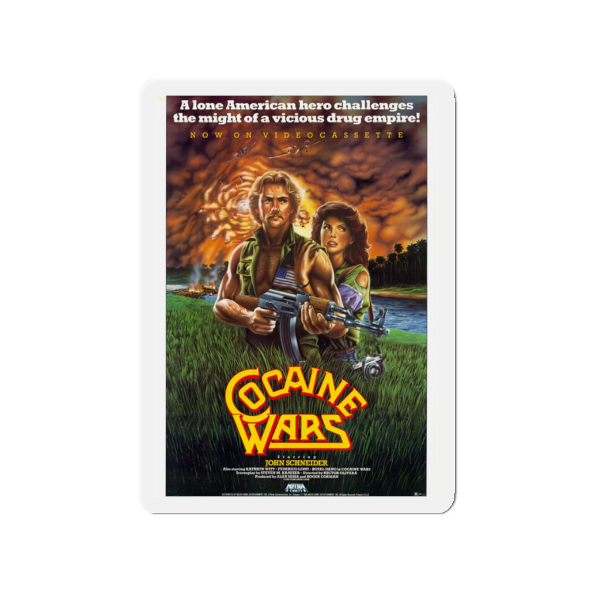 COCAINE WARS 1985 Movie Poster - Die-Cut Magnet-2" x 2"-The Sticker Space