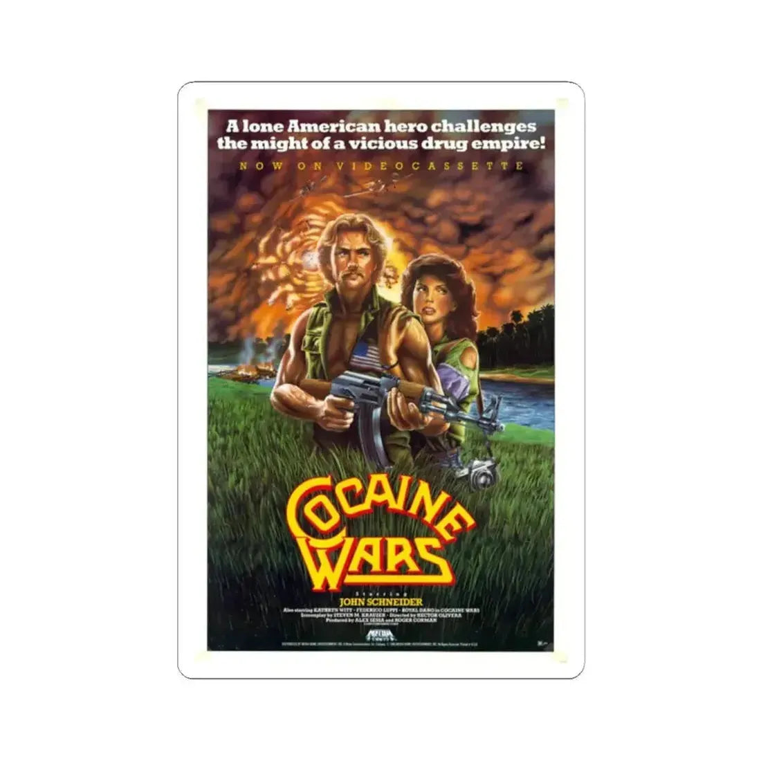 COCAINE WARS 1985 Movie Poster - STICKER Vinyl Kiss-Cut Decal 2 Inch White - The Sticker Space