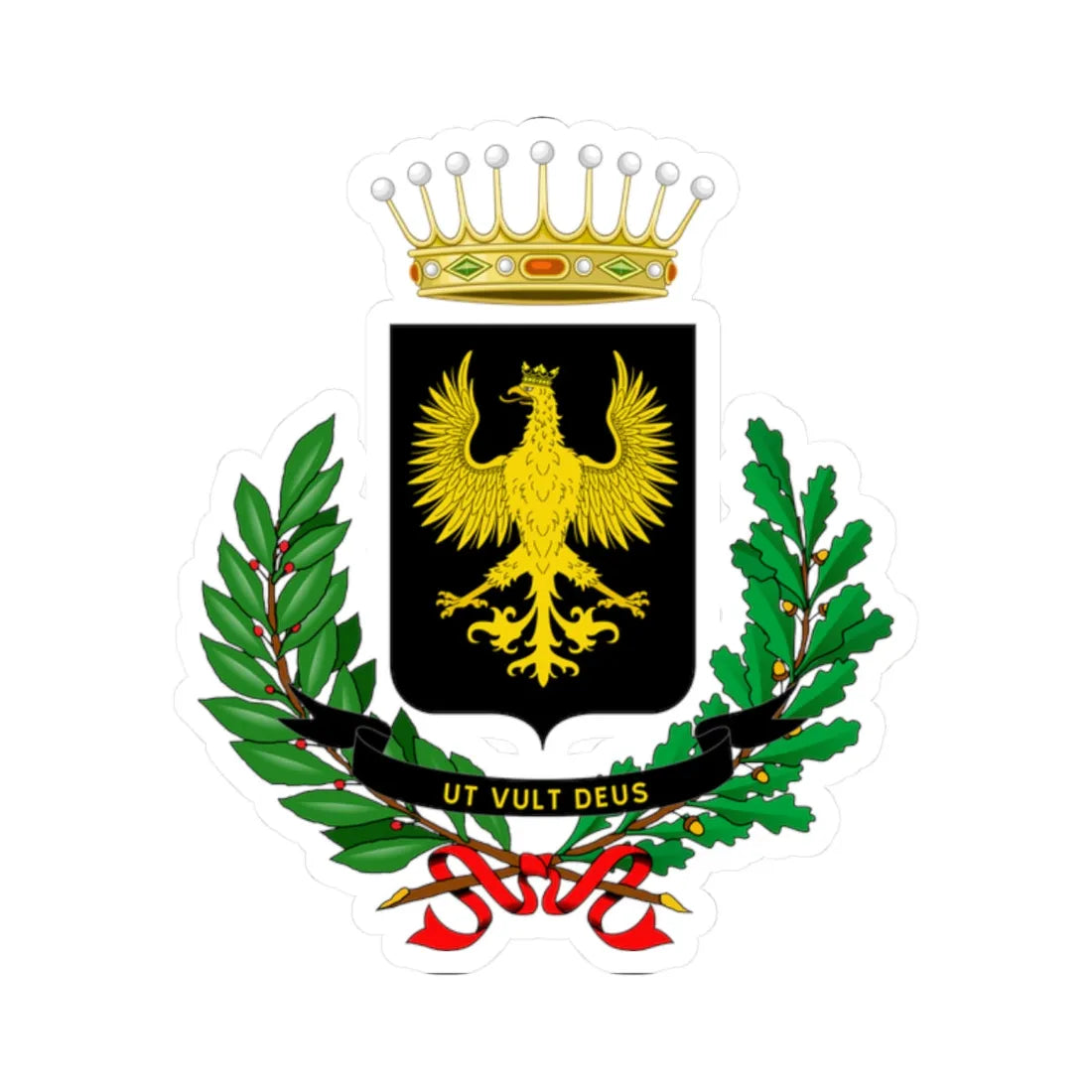 Cocconato-Stemma (Italy) (Coat of Arms) STICKER Vinyl Kiss-Cut Decal 2 Inch White - The Sticker Space