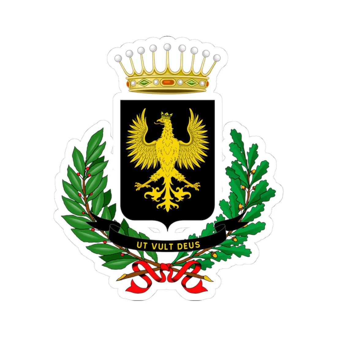 Cocconato-Stemma (Italy) (Coat of Arms) STICKER Vinyl Kiss-Cut Decal 3 Inch White - The Sticker Space