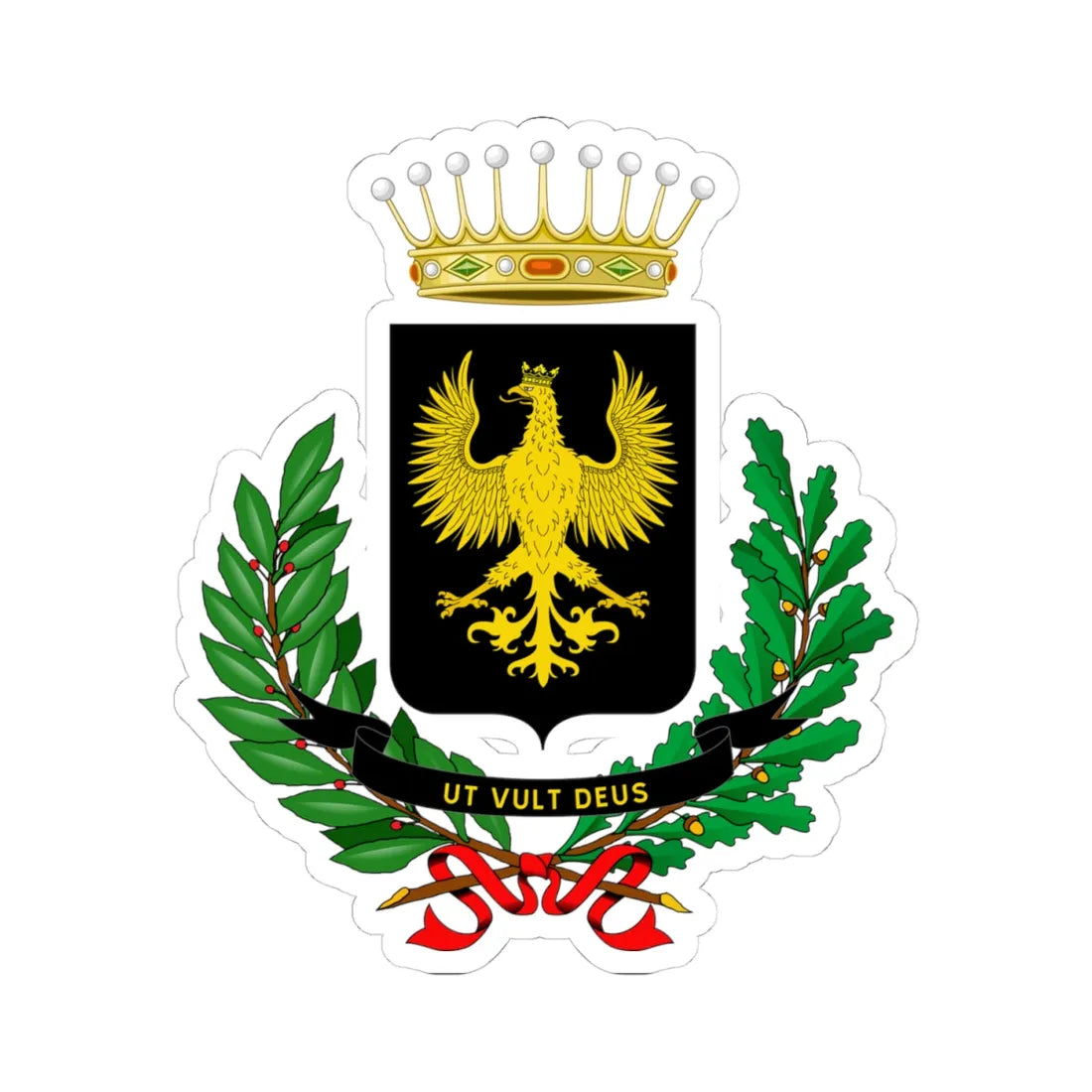 Cocconato-Stemma (Italy) (Coat of Arms) STICKER Vinyl Kiss-Cut Decal 4 Inch White - The Sticker Space