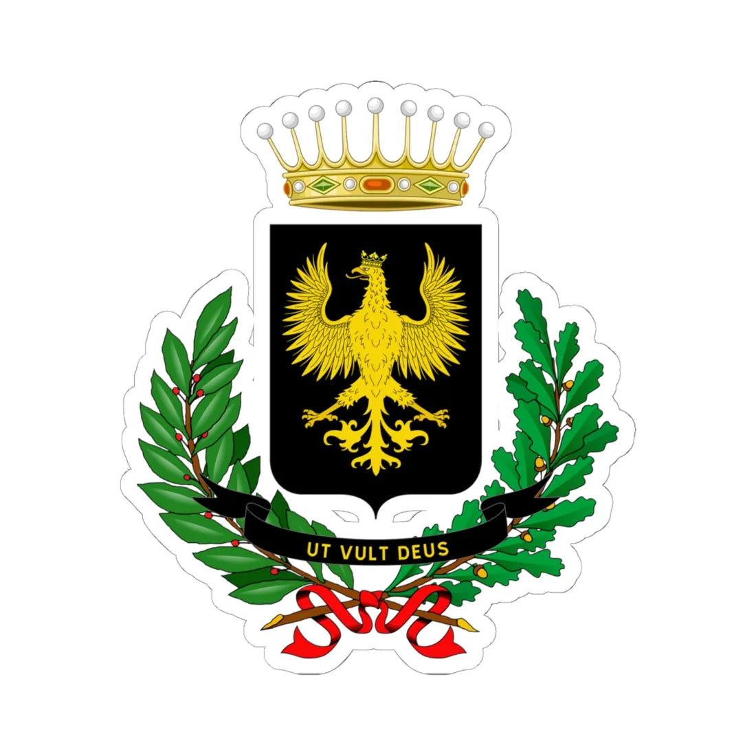 Cocconato-Stemma (Italy) (Coat of Arms) STICKER Vinyl Kiss-Cut Decal 6 Inch White - The Sticker Space