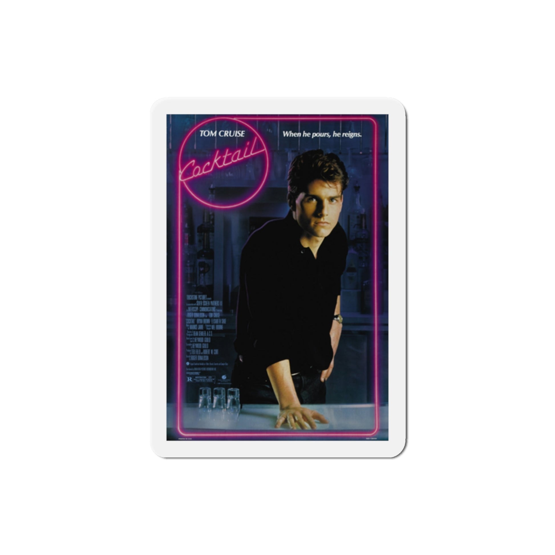 Cocktail 1988 Movie Poster Die-Cut Magnet-2" x 2"-The Sticker Space