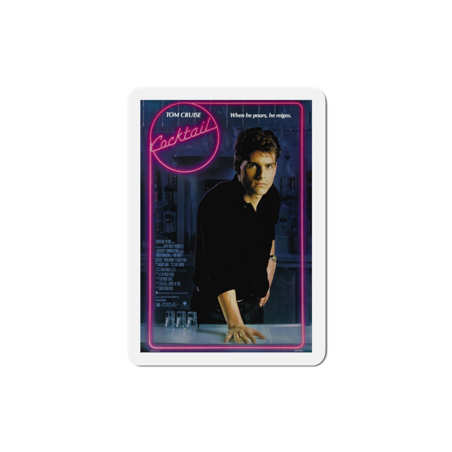 Cocktail 1988 Movie Poster Die-Cut Magnet-3" x 3"-The Sticker Space