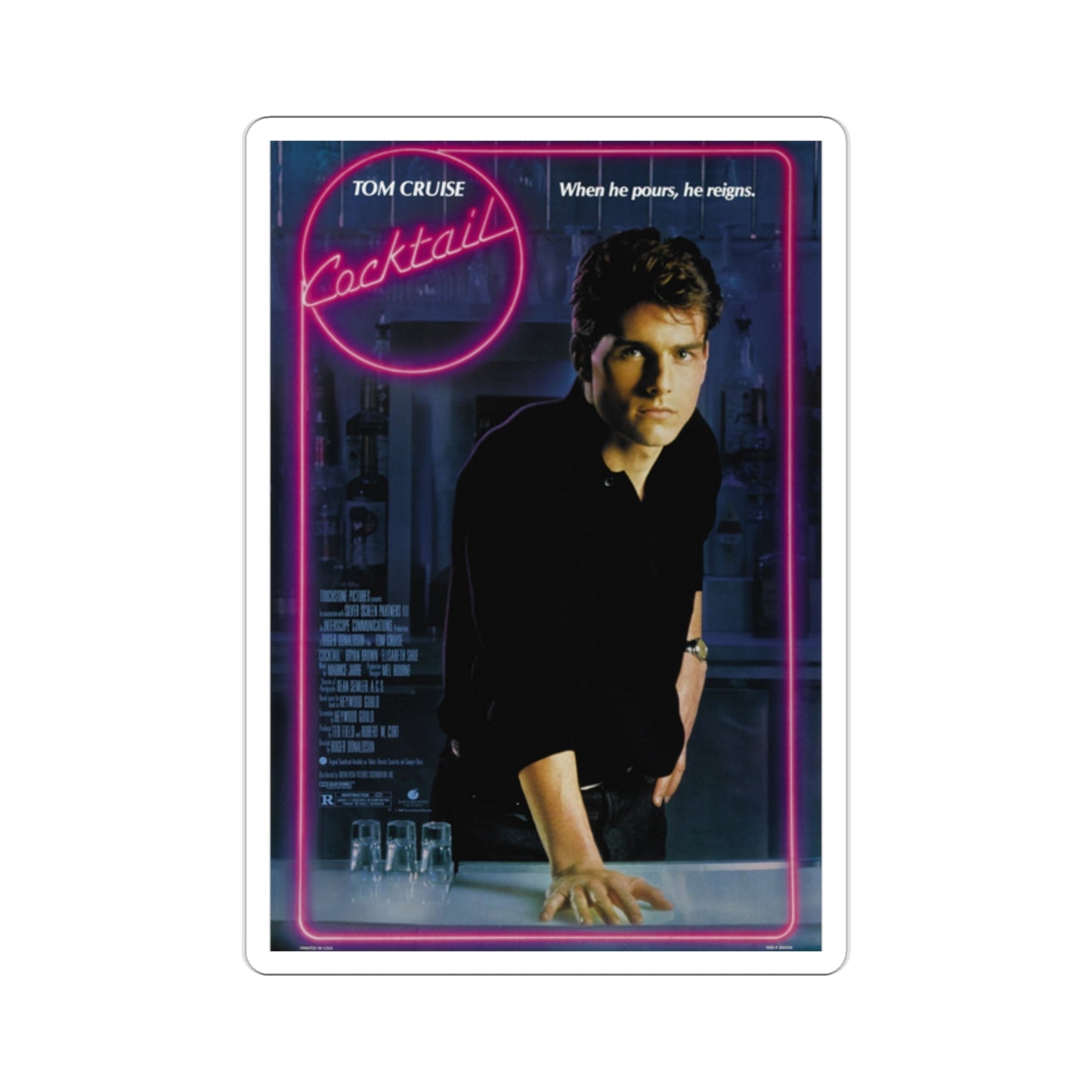 Cocktail 1988 Movie Poster STICKER Vinyl Die-Cut Decal-2 Inch-The Sticker Space