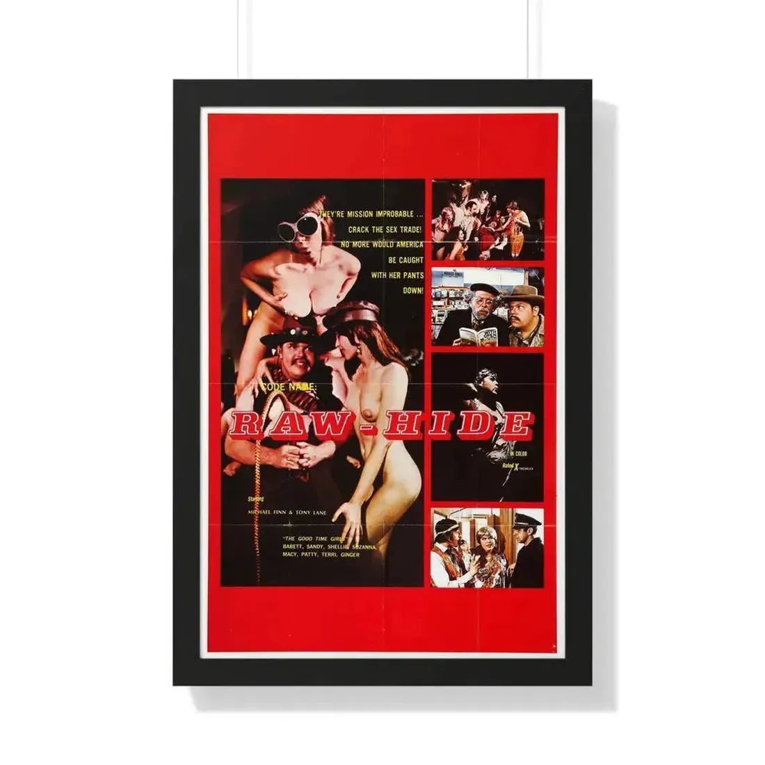 CODE NAME RAW HIDE 1971 - Framed Movie Poster 20" x 30" Black - The Sticker Space